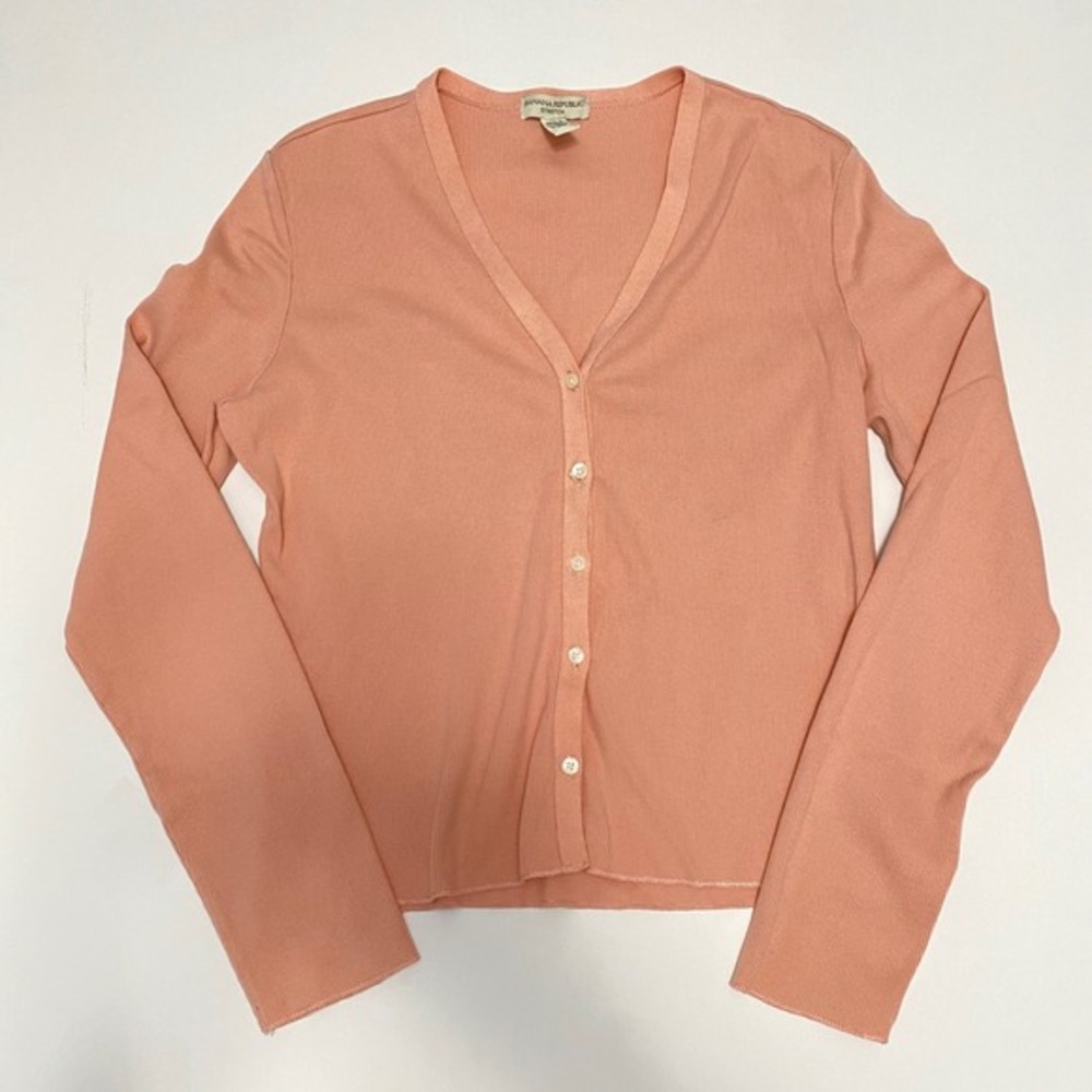 Vintage Y2K Banana Republic Cotton Cardigan Womens M Preppy Capsule Minimalist